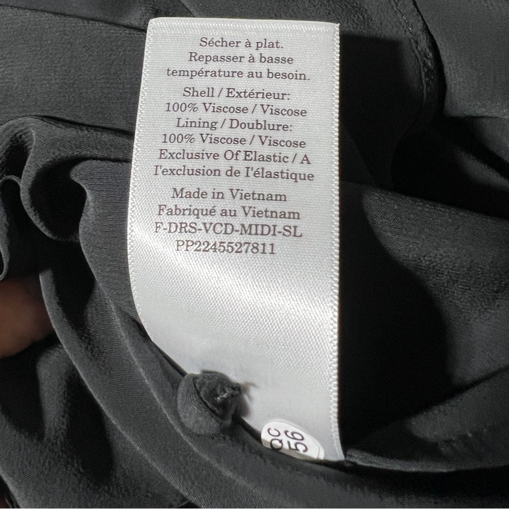 Everlane The Gathered Midi Dress Black  XXS New With Tag - Picture 10 of 10